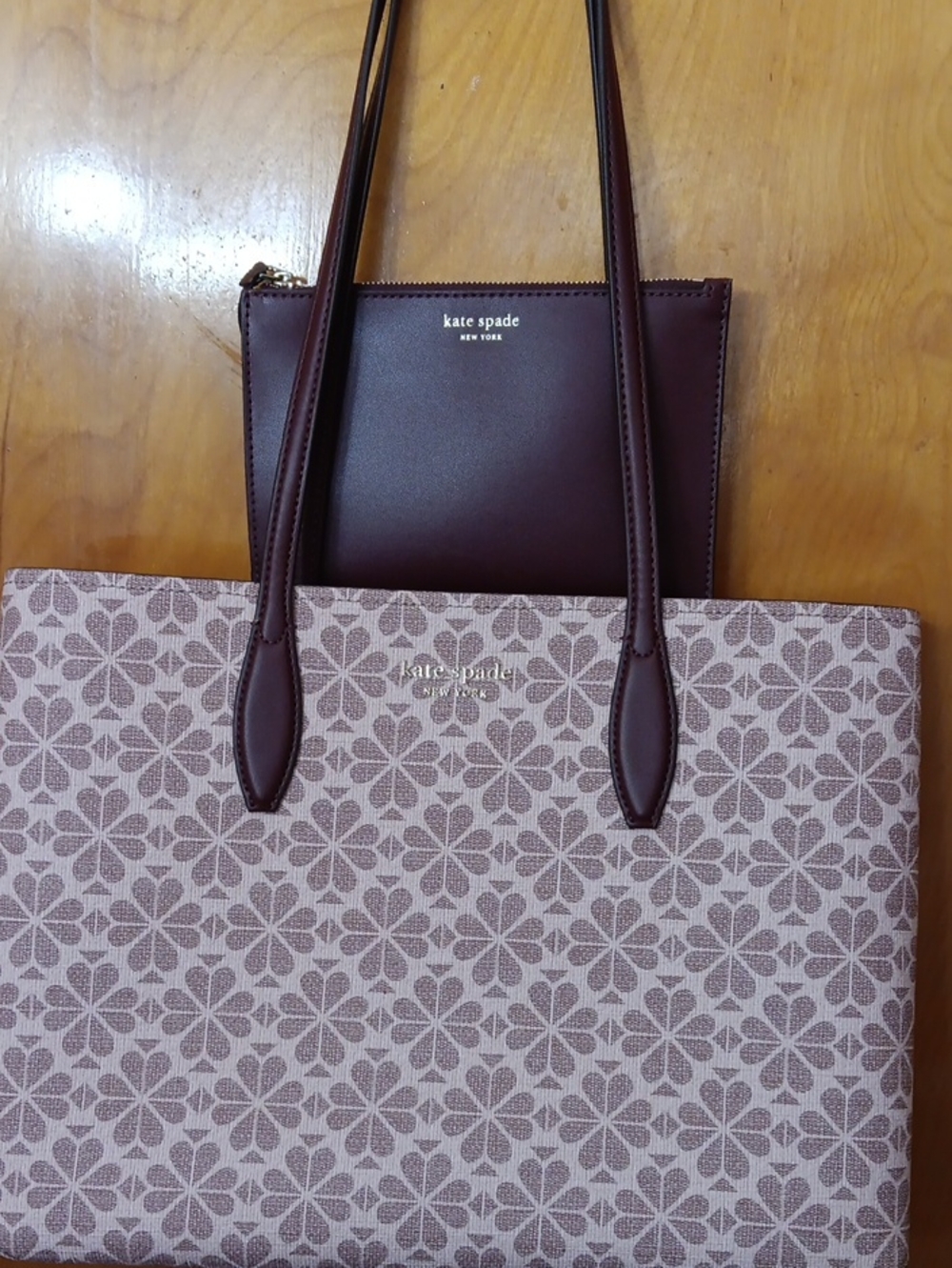 kate spade Floral-Pattern Tote with Burgundy Inner Pouch